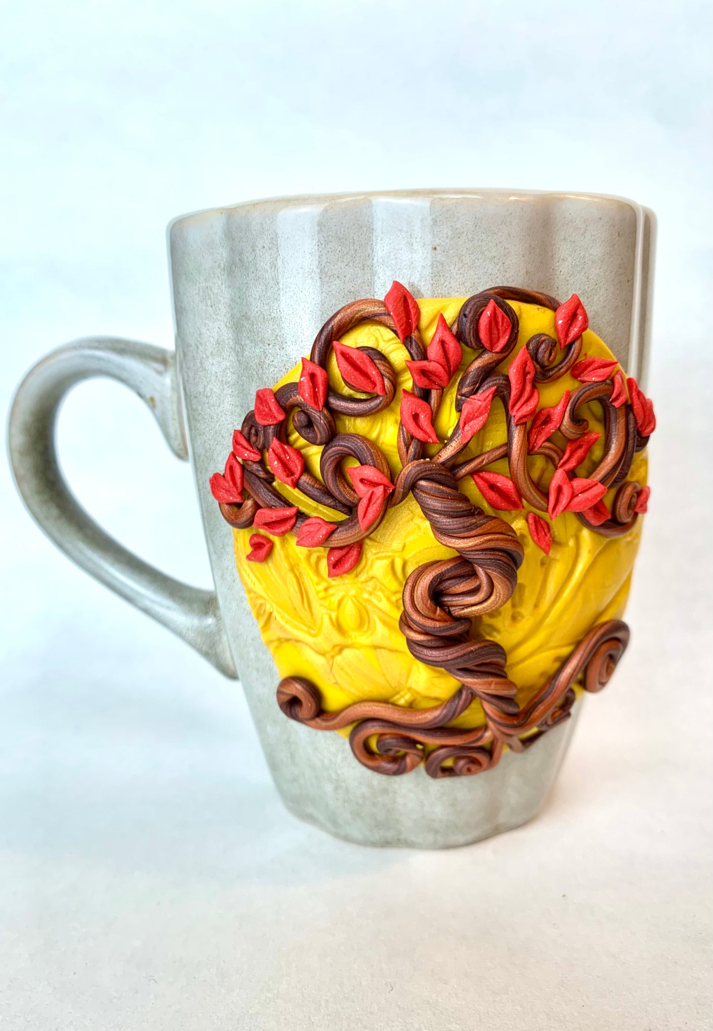 Mug arbre de vie de l’automne rouge et or