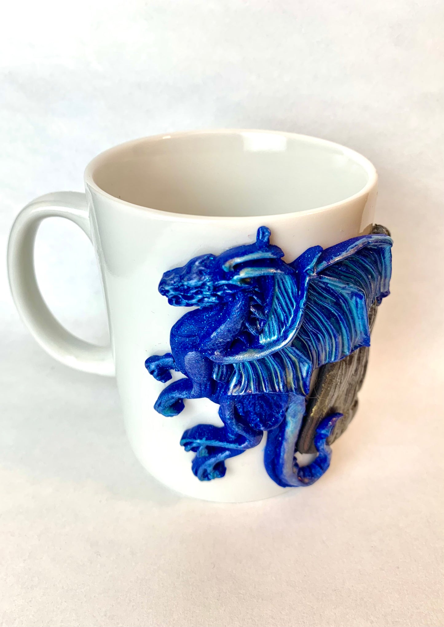 Mug dragon bleu et rune viking URUZ
