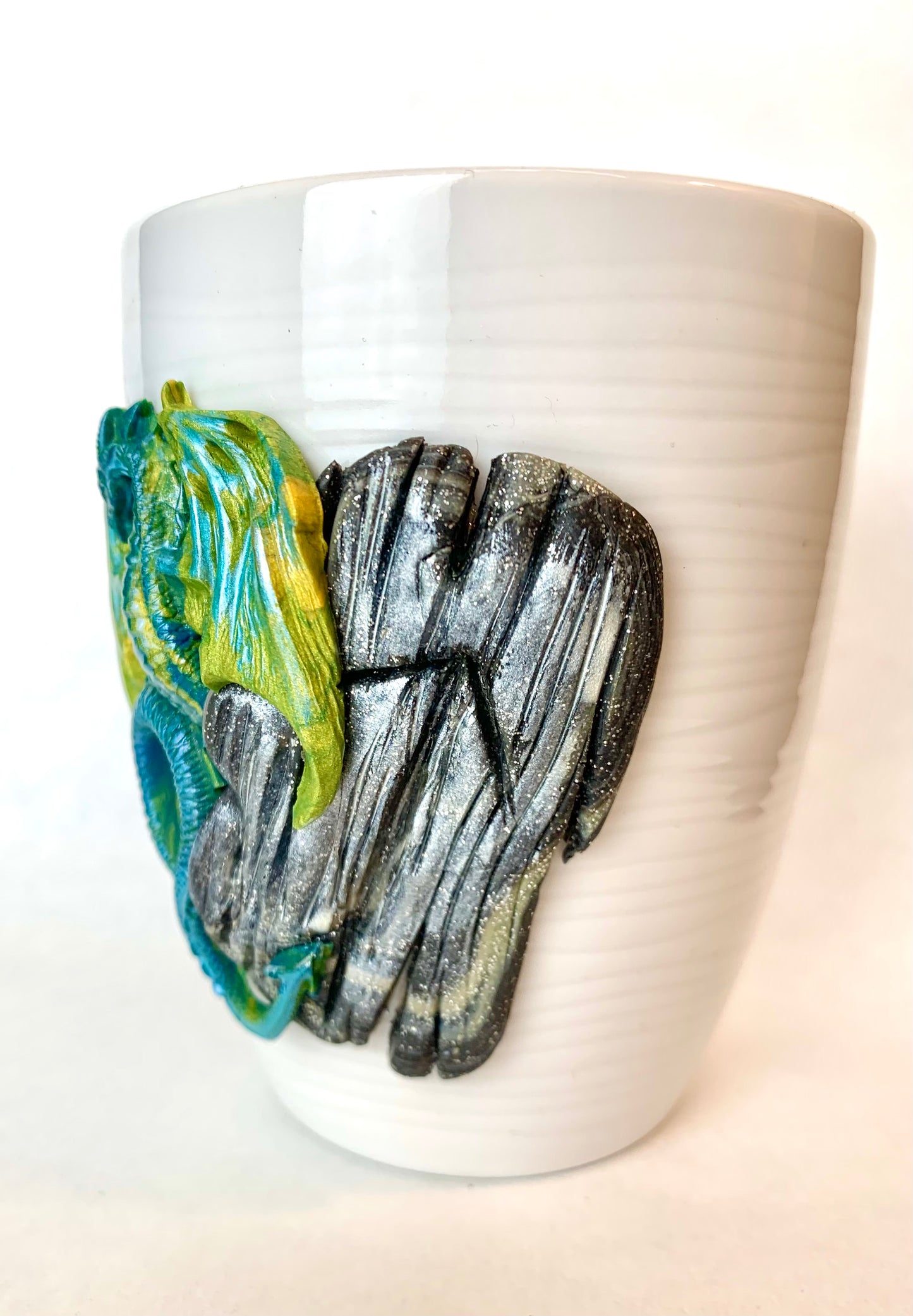 Mug dragon vert bleu et rune viking TIWAZ