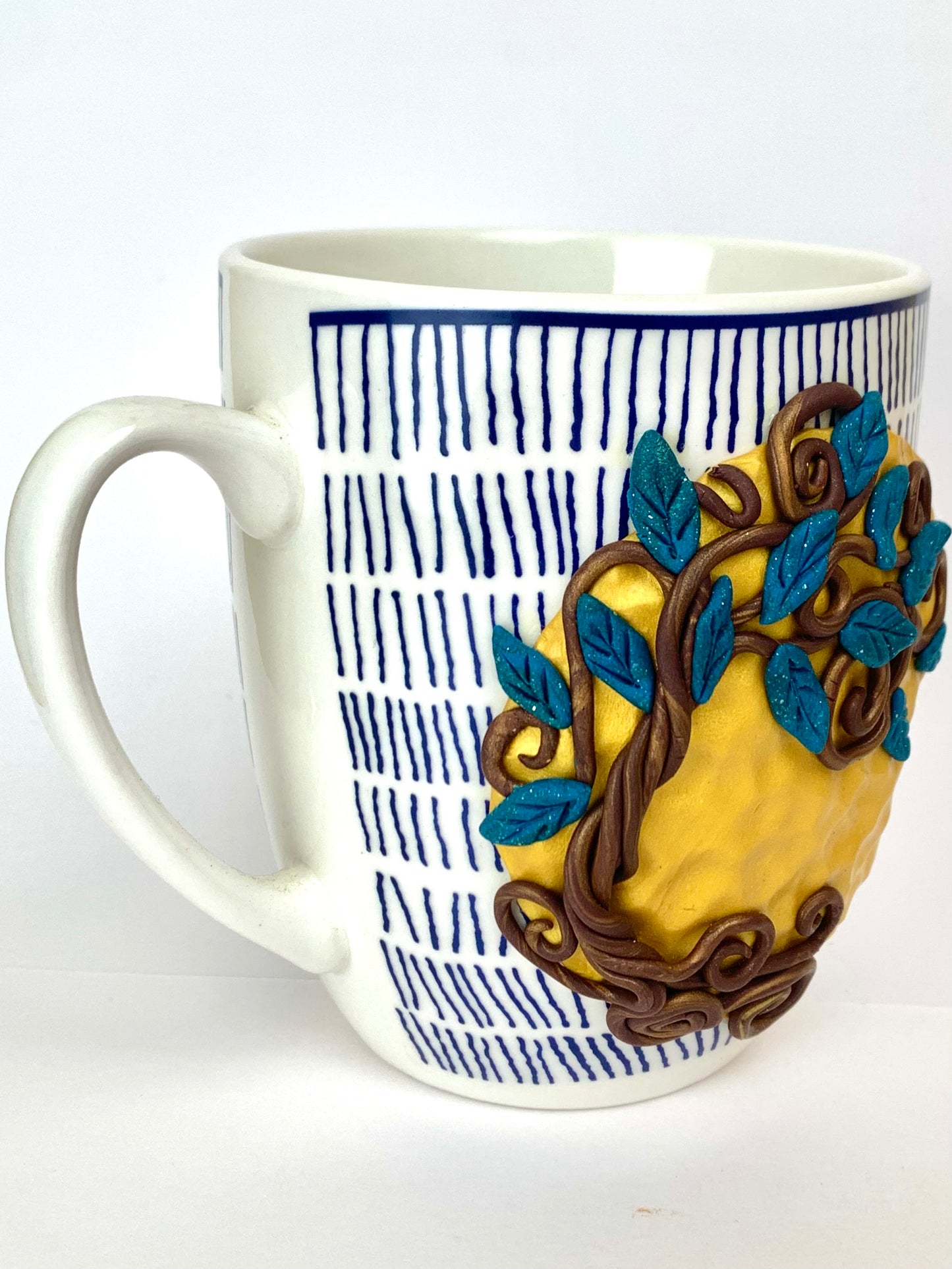 Mug arbre de vie doré et bleu