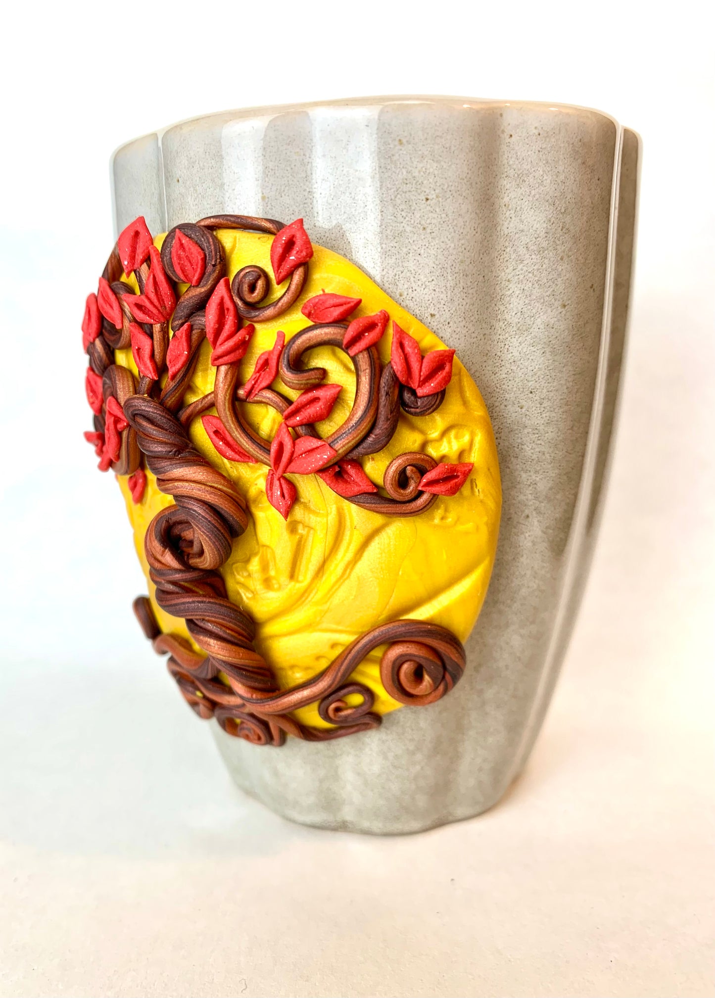 Mug arbre de vie de l’automne rouge et or