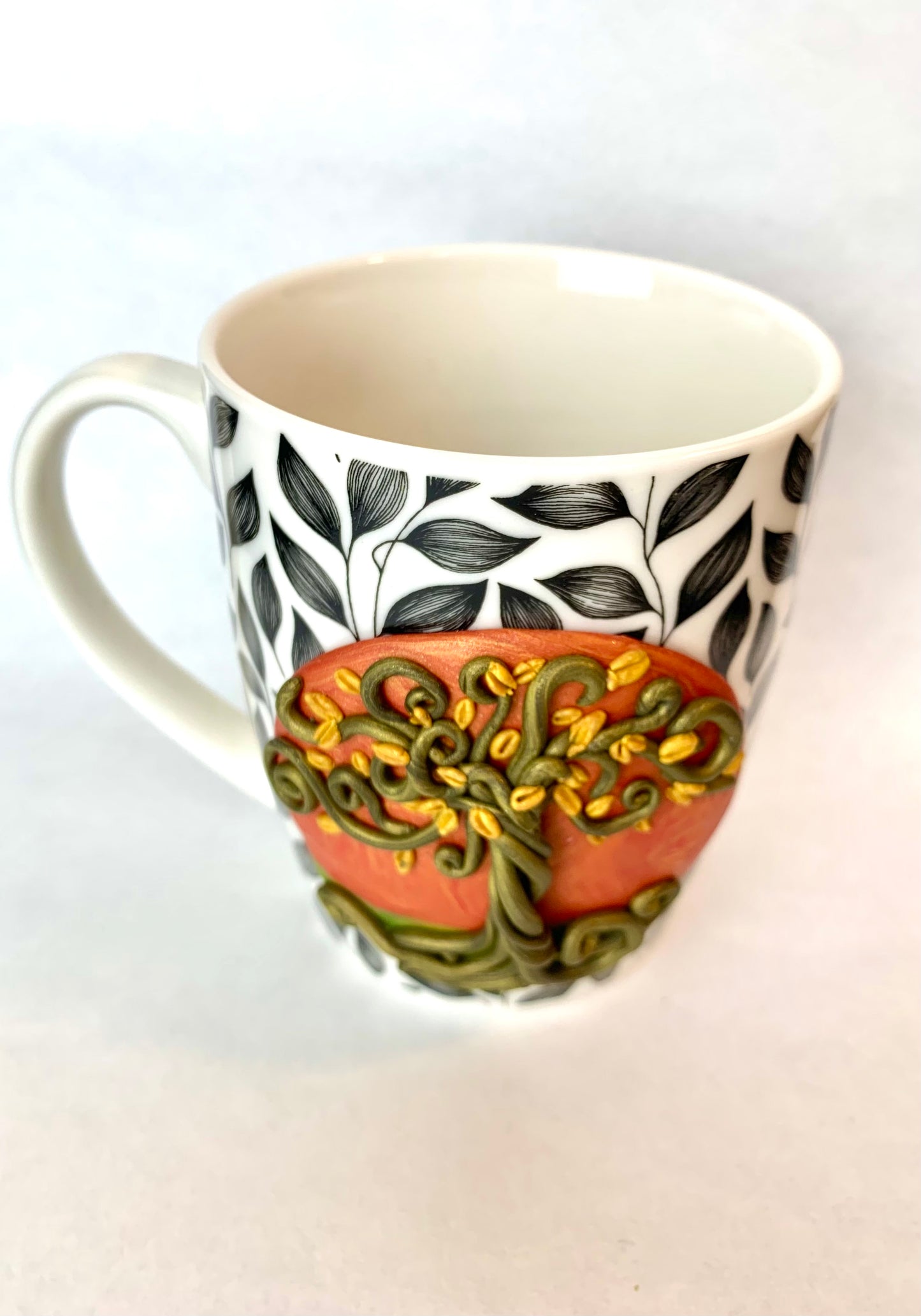 Mug arbre de vie automnale à feuille jaune