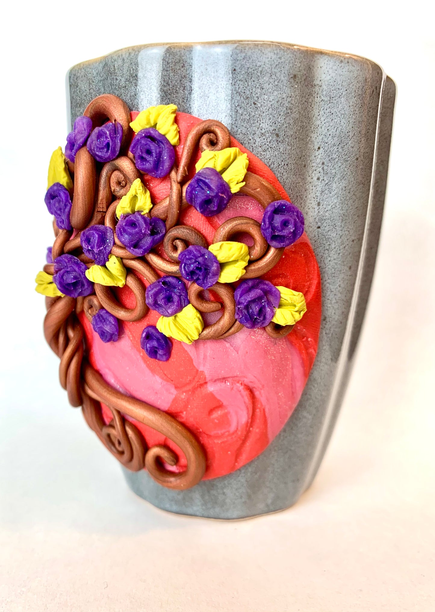 Mug arbre de vie du printemps et fleurs violette