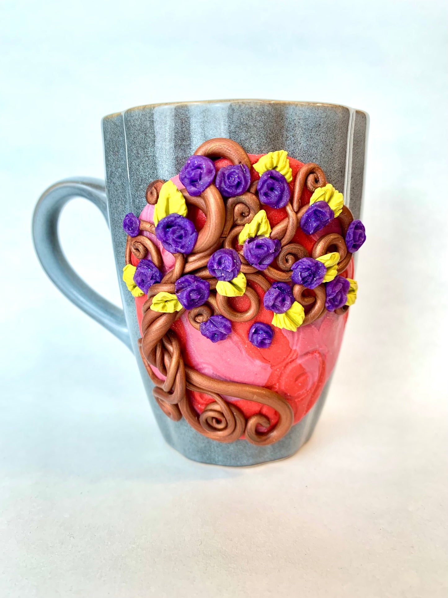 Mug arbre de vie du printemps et fleurs violette