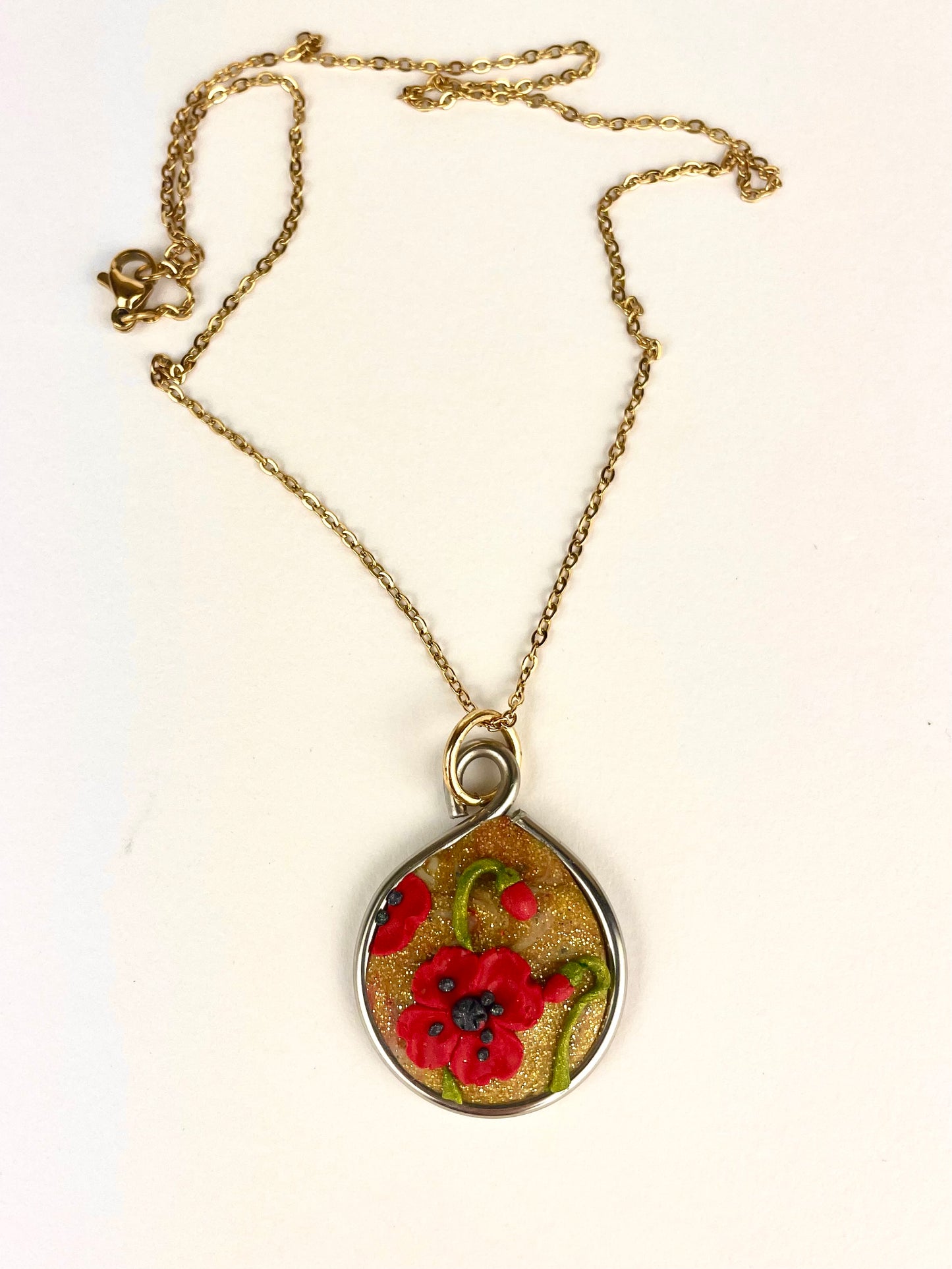 Médaillon sunshine coquelicots