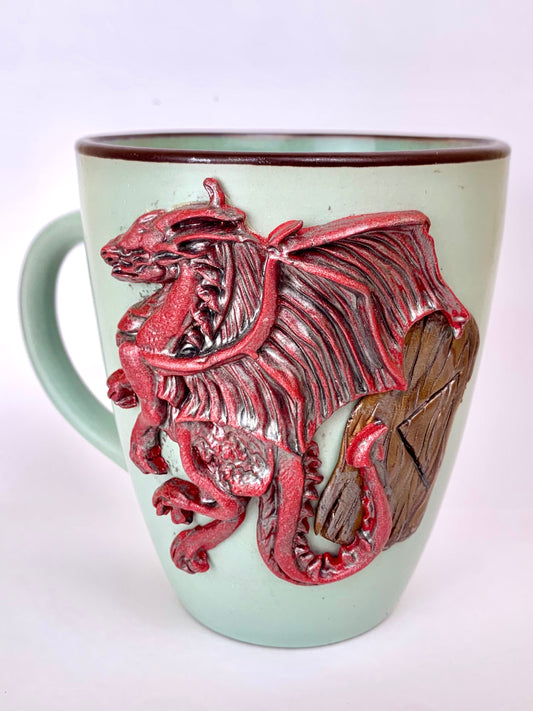 Mug dragon mediéval et sa rune viking KAUNAN