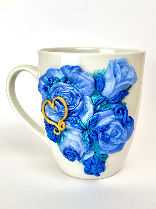 Mug l'amour est une rose bleu