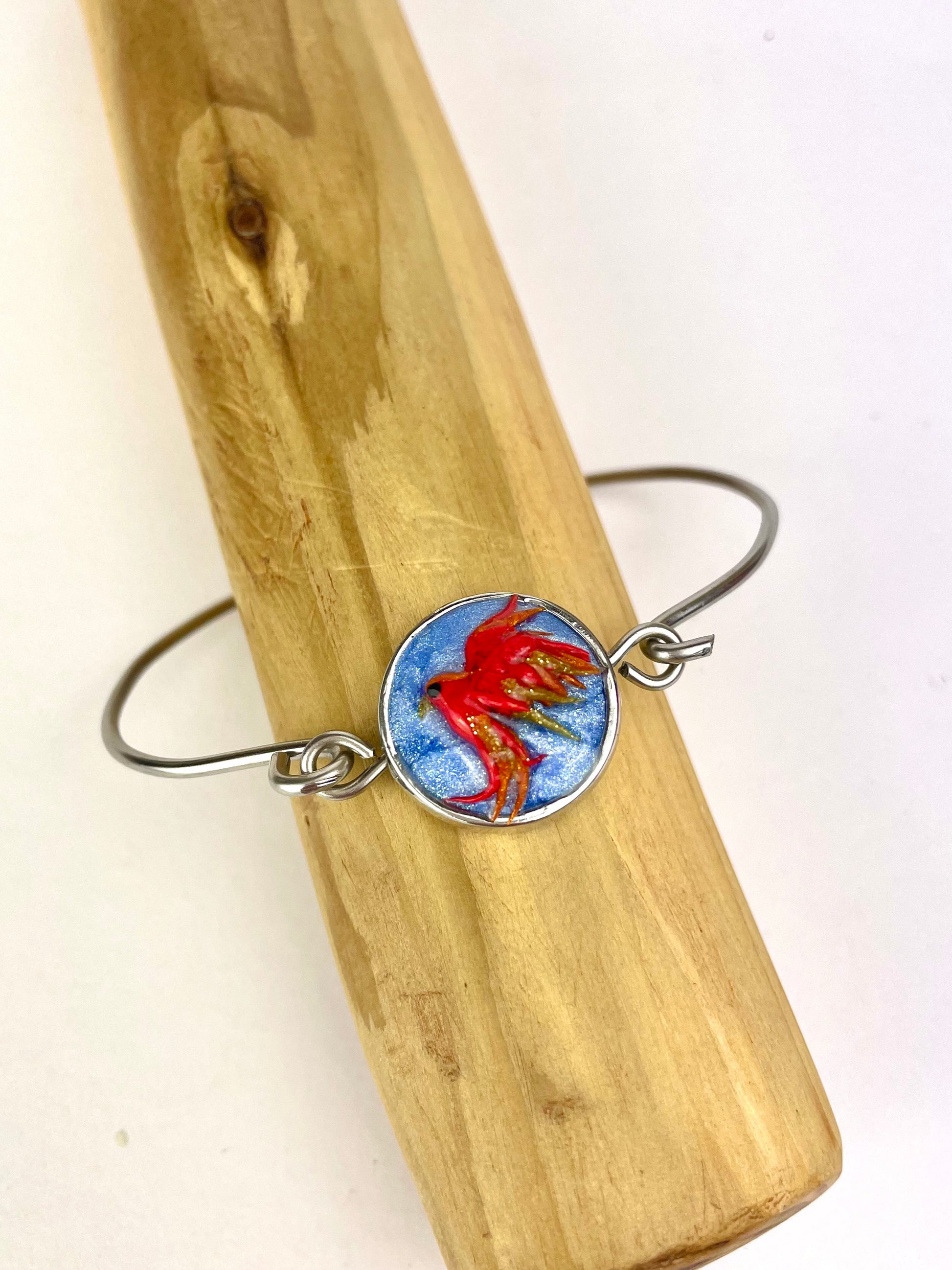 Bracelet Phénix – bijou fait main avec motif en pâte polymère