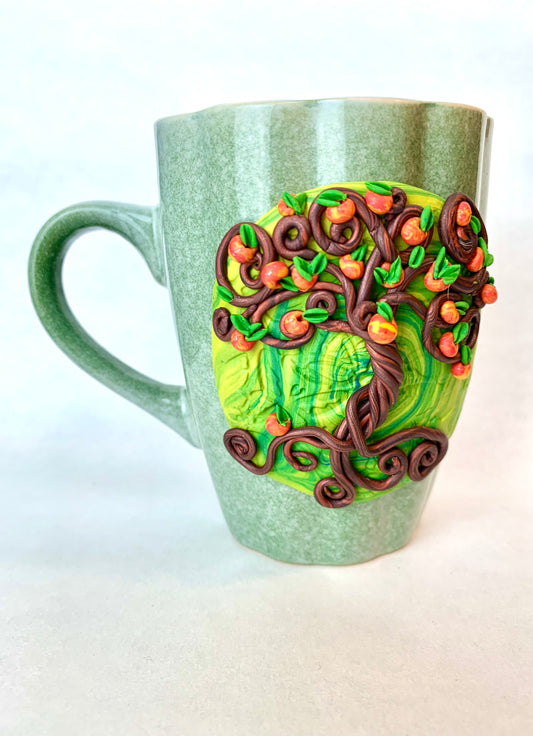 Mug arbre de vie d’été et ses pommes oranges