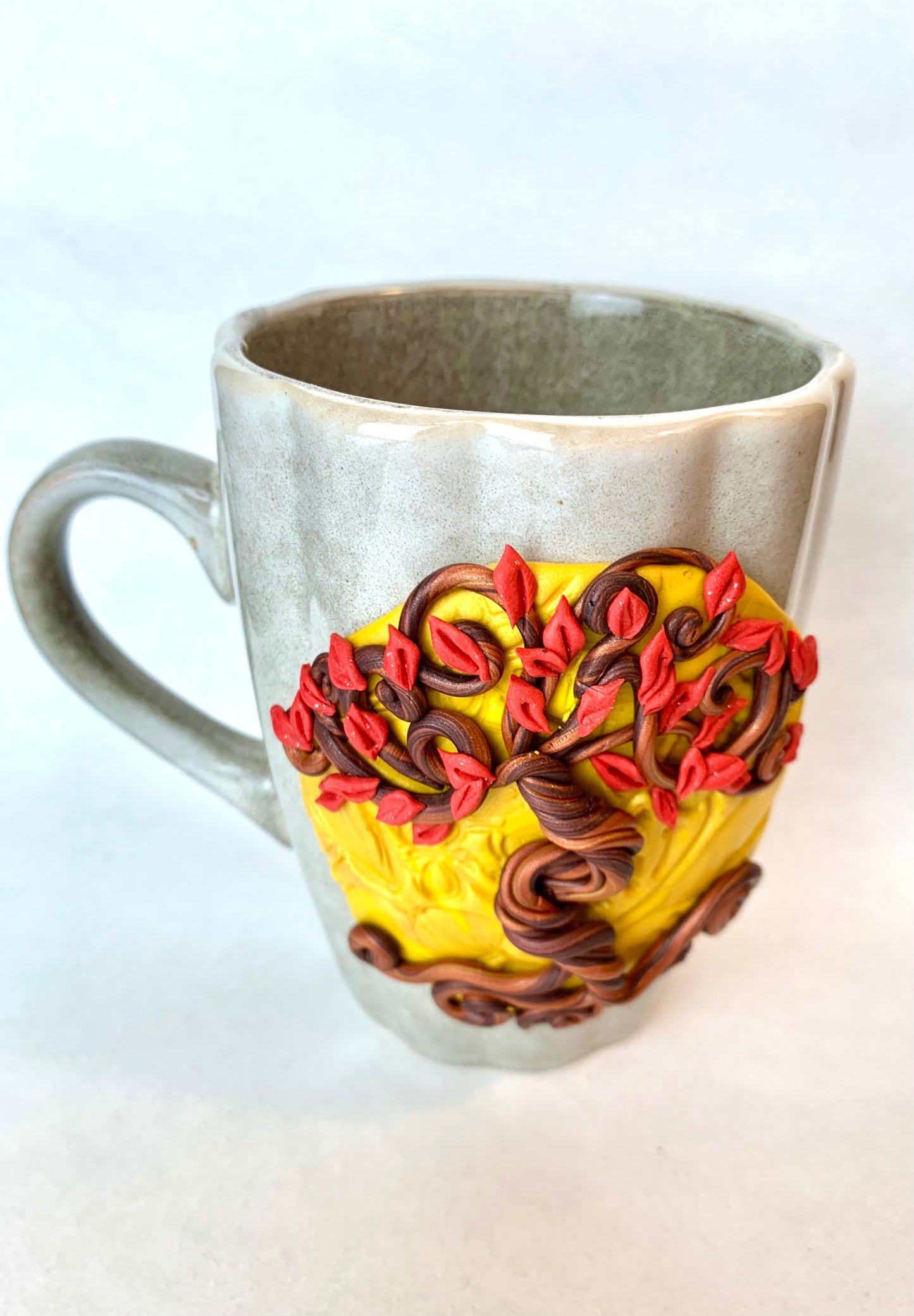 Mug arbre de vie de l’automne rouge et or
