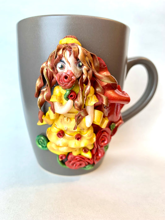 tasse fan art Princesse Belle dans La Belle et la Bête